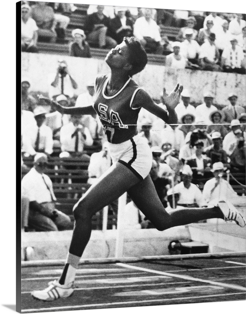 American track and field athlete. Rudolph winning the 100 meter dash in the 1960 Summer Olympics in Rome.