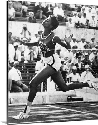 Wilma Rudolph winning the 100 meter dash in the 1960 Summer Olympics in Rome