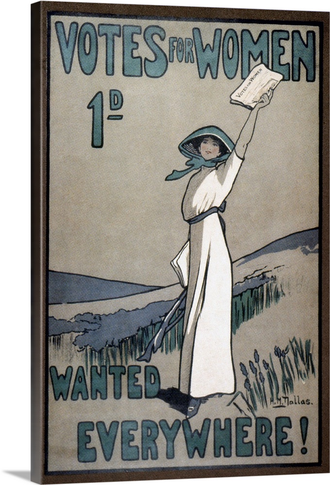 English poster for Votes for Women newspaper, c1907.