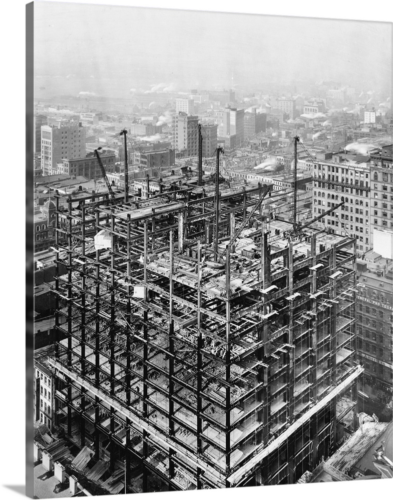 The Woolworth Building under construction, New York City. Photograph by Irving Underhill, 2 February 1912.