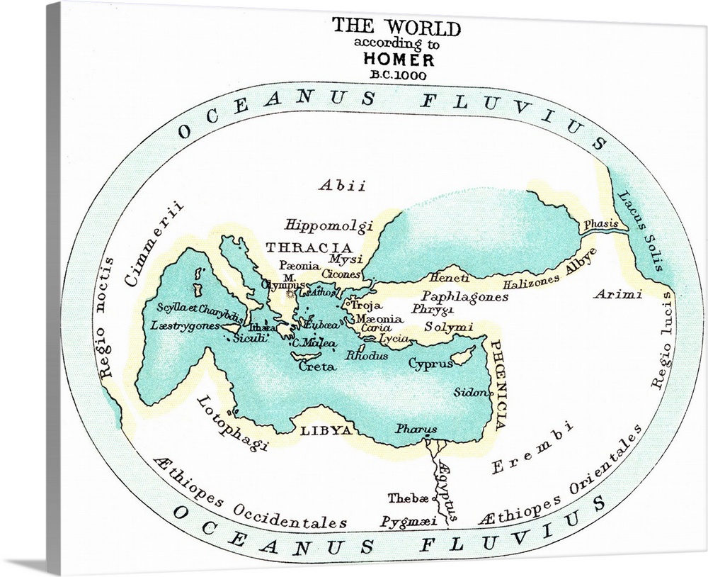World Map, c1000 B.C. According To the Writings Of Homer.