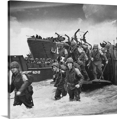 World War II: D-Day, 1944, American soldiers landing on the coast at Utah Beach