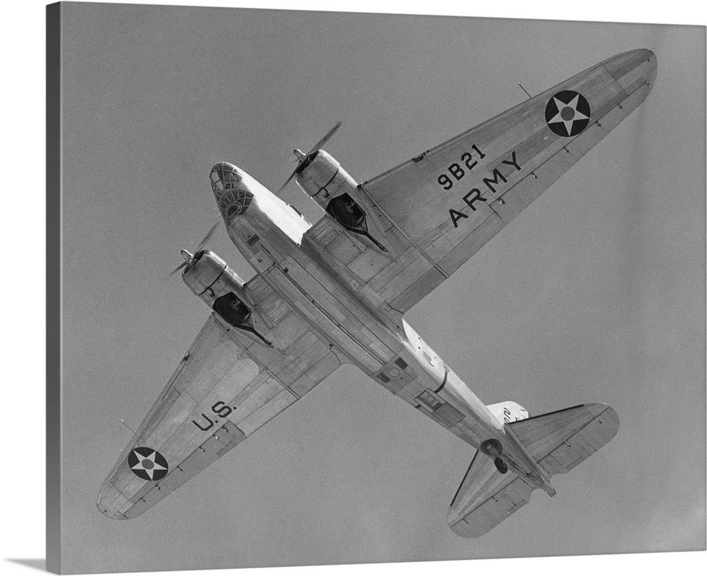 U.S. Army Douglas B-18A twin-engine bomber powered by Wright 'Cyclone' engines.