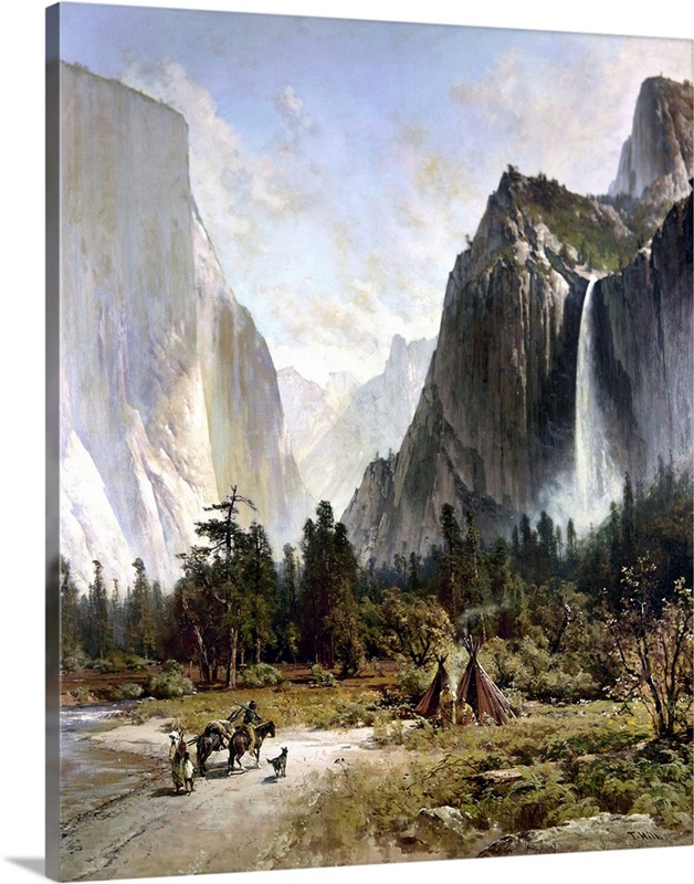 Yosemite Valley, C1860 | Large Stretched Canvas, Black Floating Frame Wall Art Print | Great Big Canvas