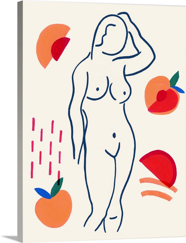 Woman and Peaches