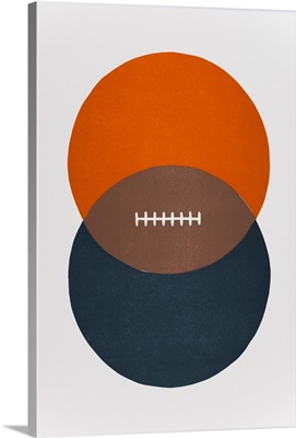 Football Venn Diagram - Burnt Orange and Dark Gray