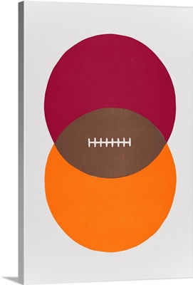 Football Venn Diagram - Chicago Maroon and Burnt Orange