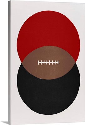 Football Venn Diagram - Crimson and Black