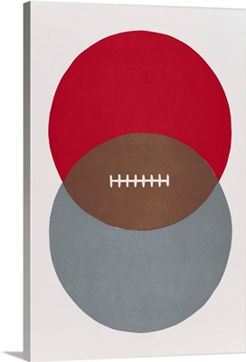 Football Venn Diagram - Crimson and Gray