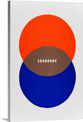 Football Venn Diagram - Orange and Blue