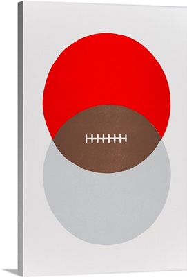 Football Venn Diagram - Scarlet and Cool Grey