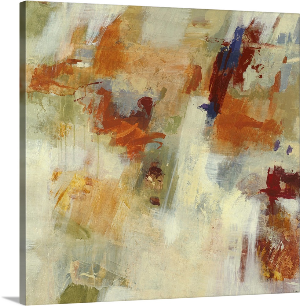 Contemporary abstract painting using muted earthy tones.