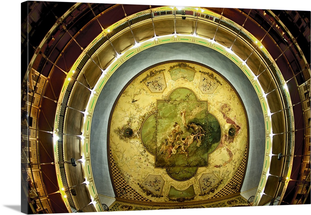 Decorated round ceiling of a theatre in Ceinfuegos, Cuba.