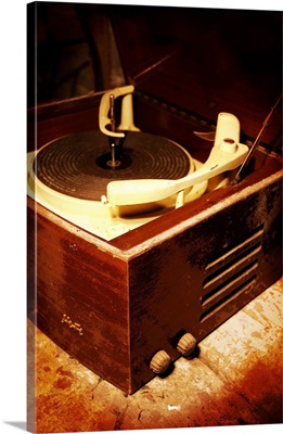 An old 1950's wooden record player
