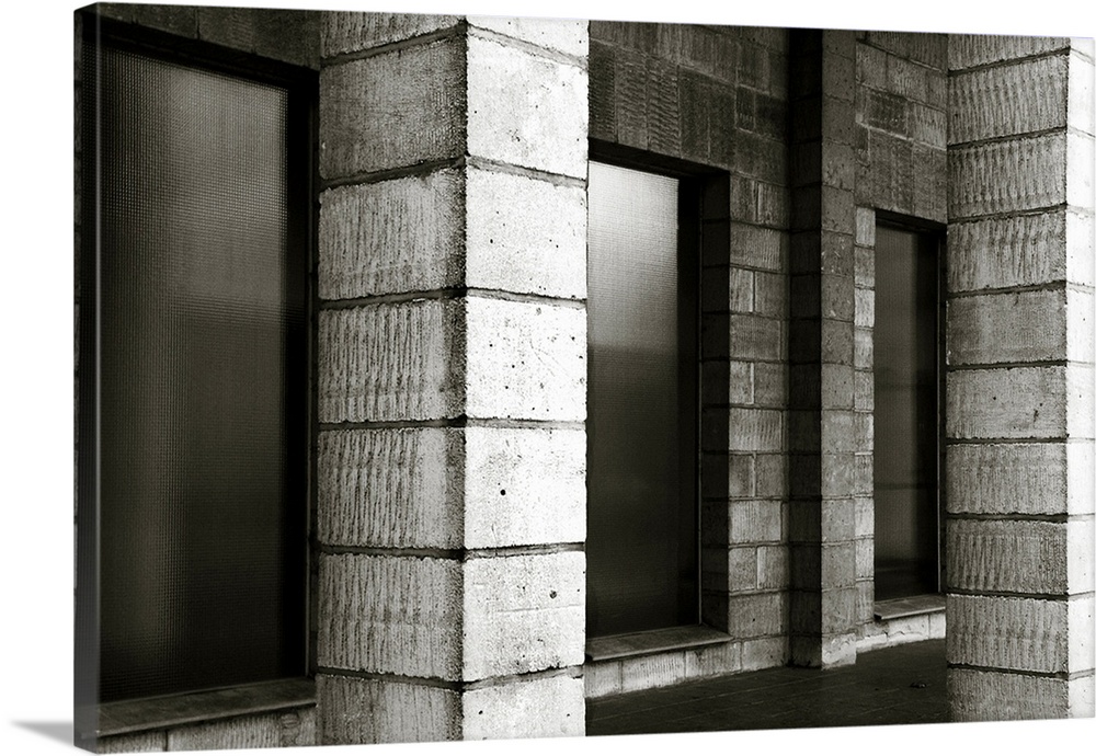 Concrete blocks in a building