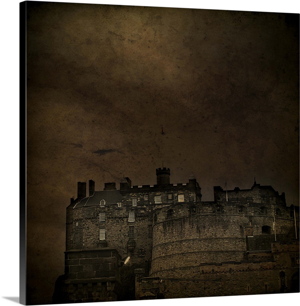 Edinburgh castle under a stormy sky