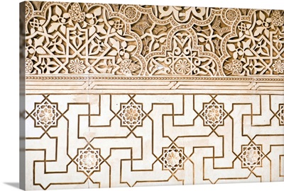 Geometric pattern on a wall of Alhambra palace, Granada, Spain