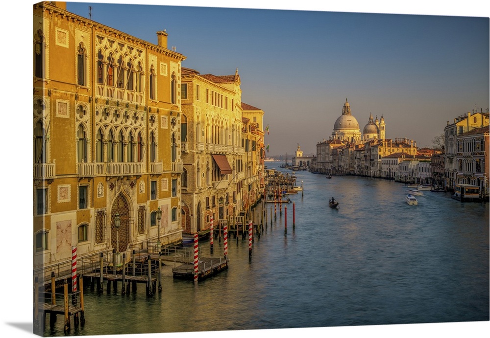 Grand Canal from Ponte dell'Accademia, with the Palazzo Cavalli-Franchetti on the left and La Salute church on the backgro...