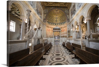 Interior of San Clemente basilica, Rome