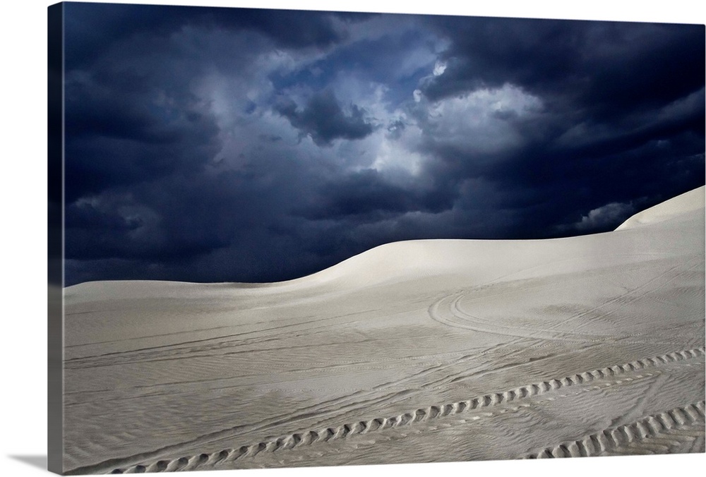 Car tracks in a desert. Lancelin dunes in Australia.