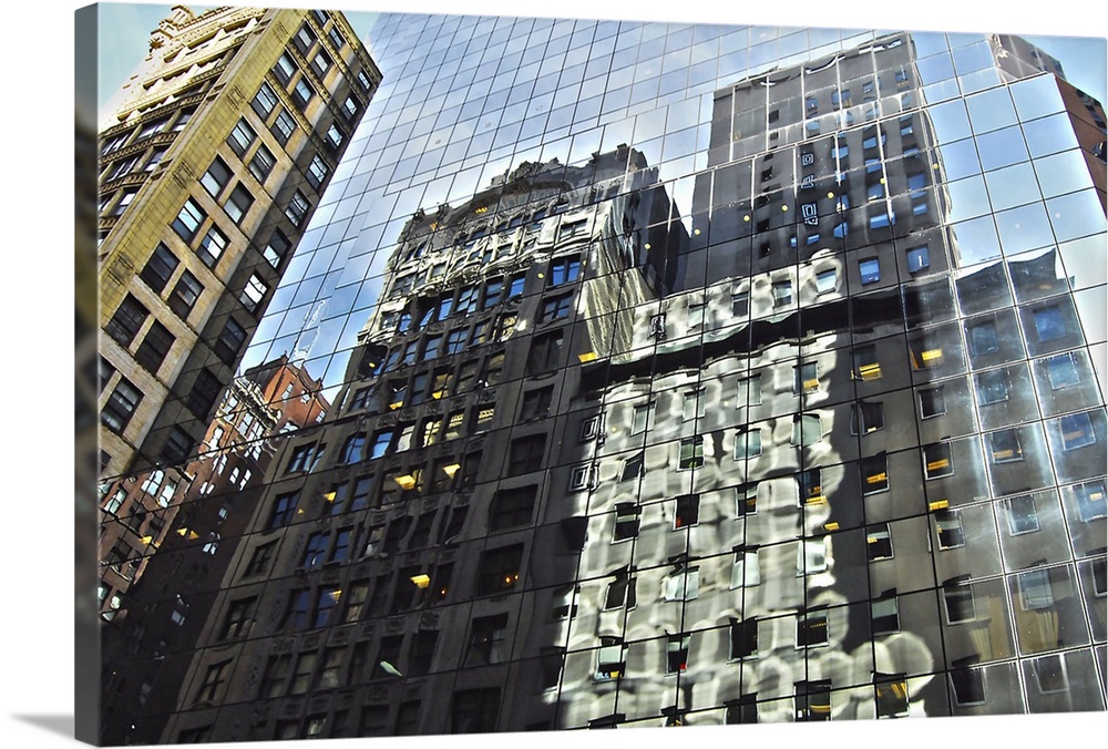 Reflections in the windows of buildings in Midtown Manhattan, New York City.