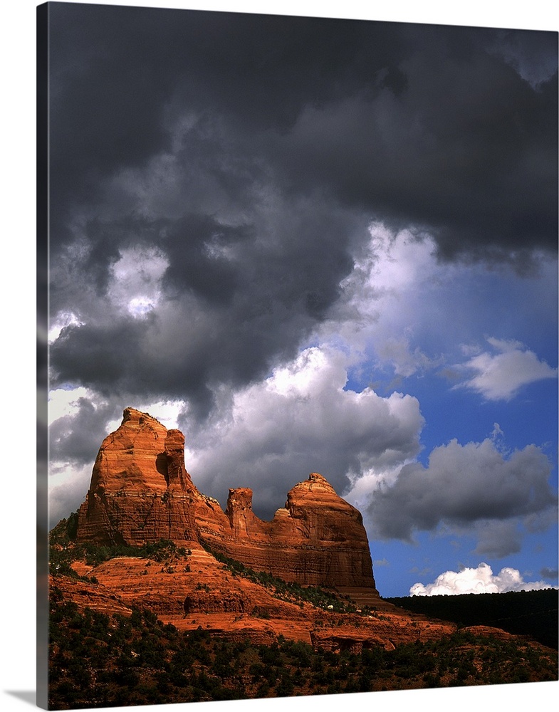 Rocky landscape and stormy sky in USA