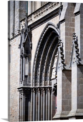 Side view of Saint Pierre Cathedral facade, Vannes, department of Morbihan, France