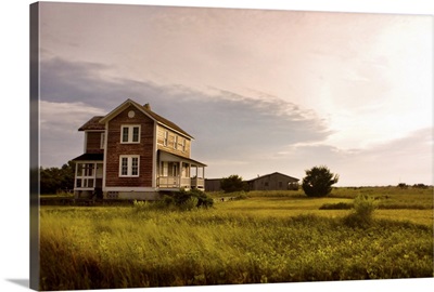 The Barden house, a historic home, sits in a large field in Cape Lookout, North Carolina