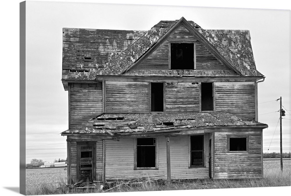 Derelict house in rural location in Pierce County USA