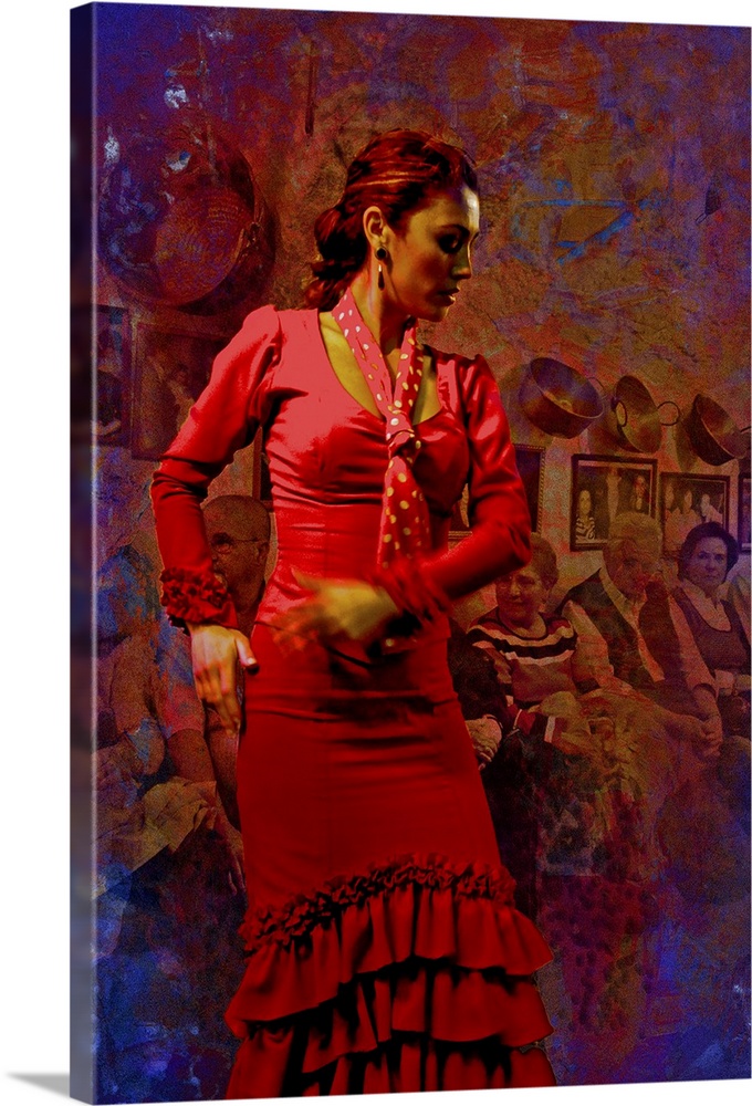 A woman dances passionately to Flamenco music i Spain.