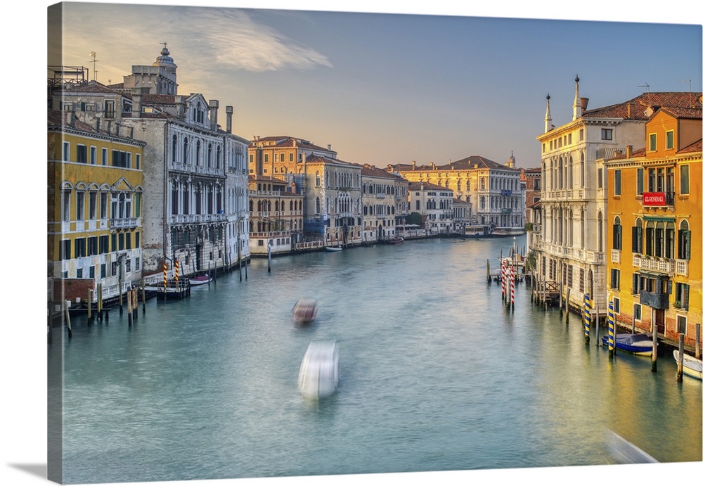 Westward view of the Grand Canal from Ponte dell'Accademia, Venice, Italy.