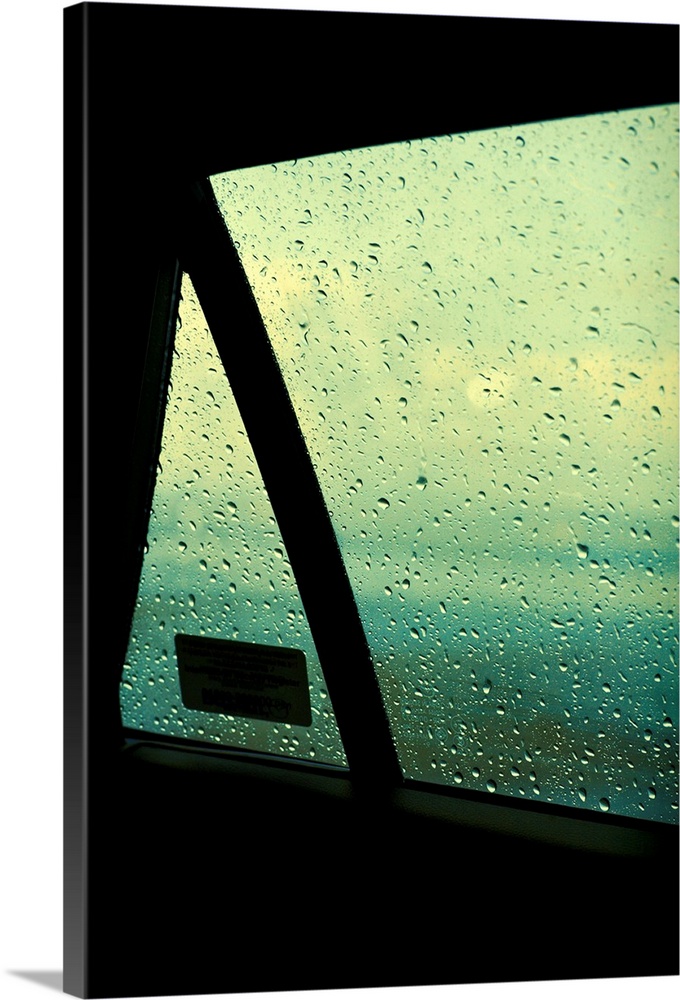 Car Side Window with raindrops
