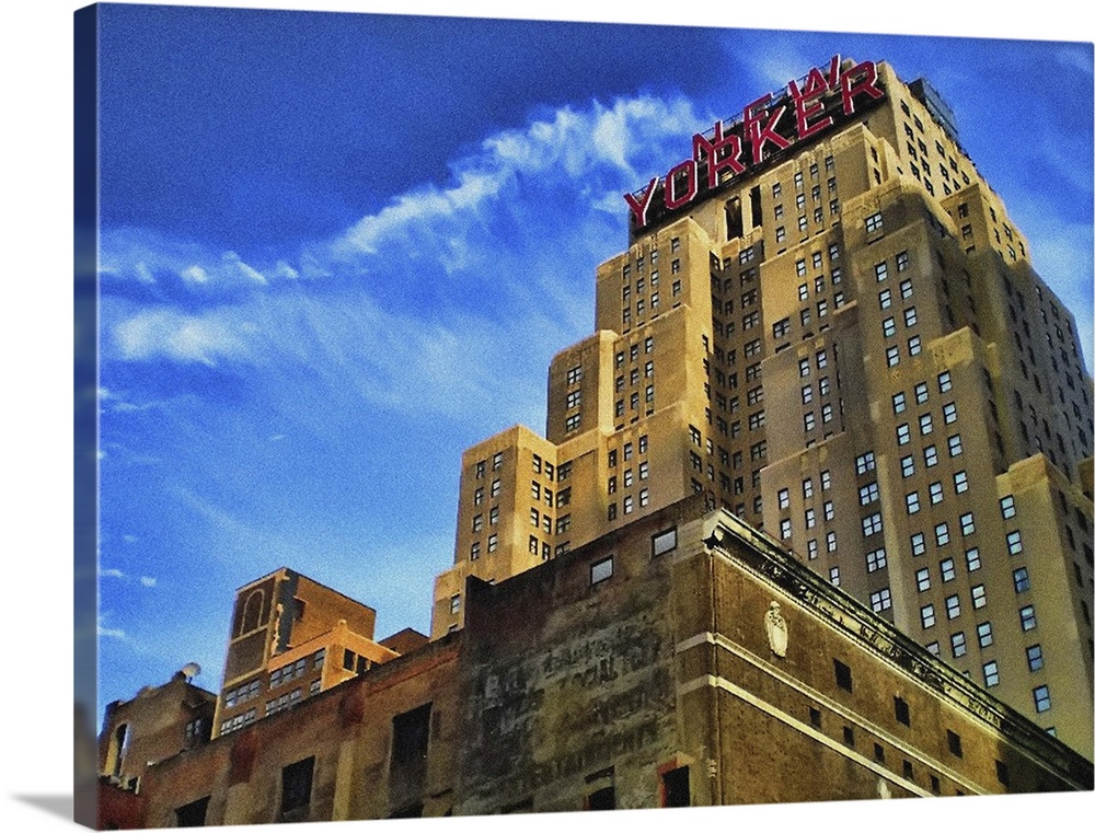 Creative image of the famous New Yorker Hotel located in Manhattan's Garment District, 34th street, New York City, USA.