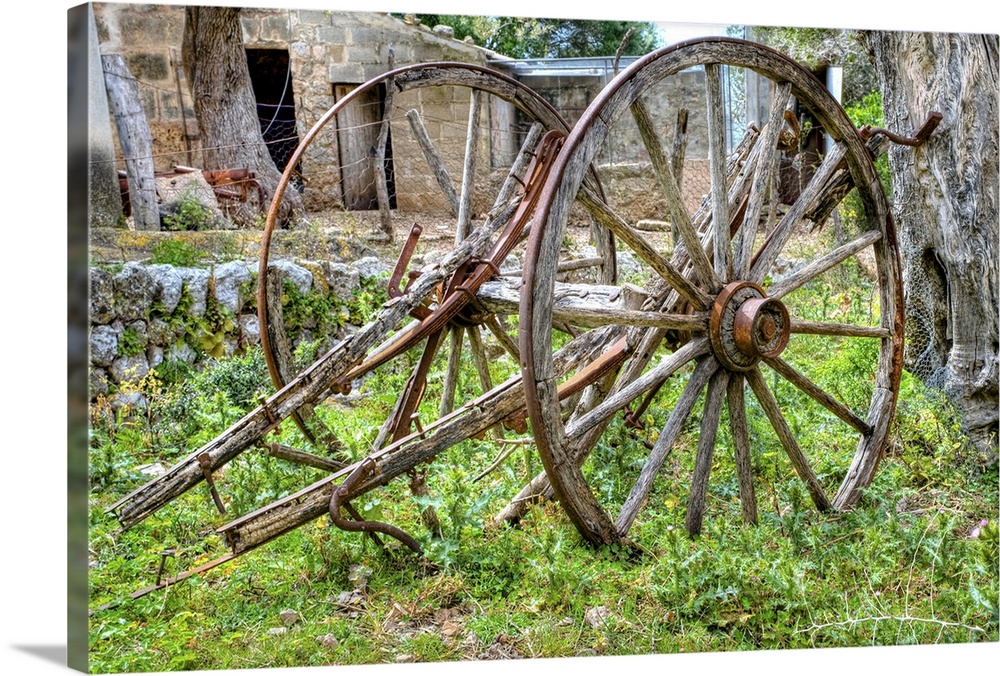 The remains of an old fashioned farm cart