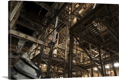 The steel structure of an old factory