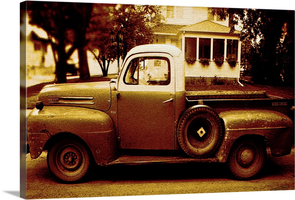 An old American pickup truck