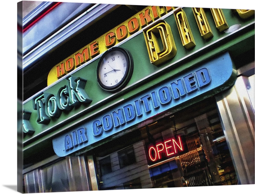 HDR of the iconic Tick Tock Diner on 34th Street, Manhattan, New York City.