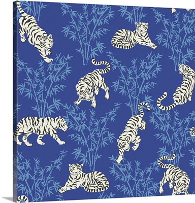 Blue Bamboo Tigers - Square