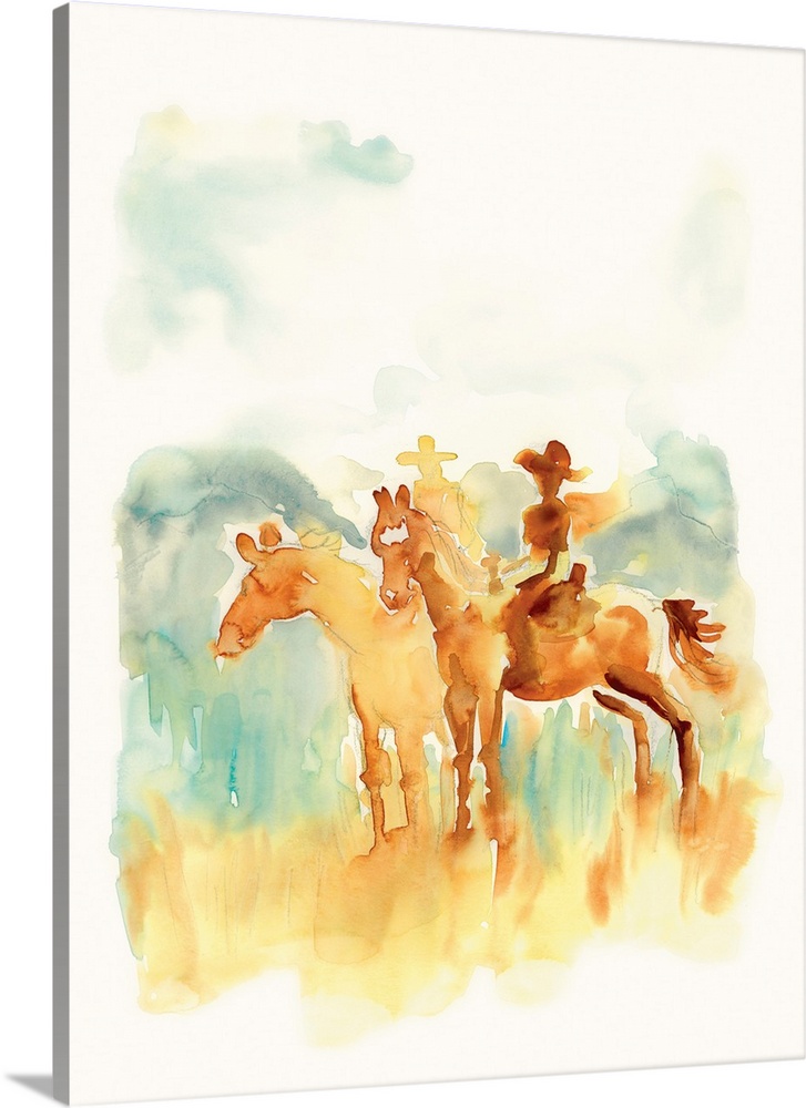 Riders At Dusk - Green