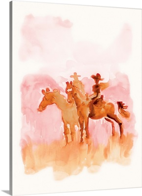 Riders At Dusk - Pink