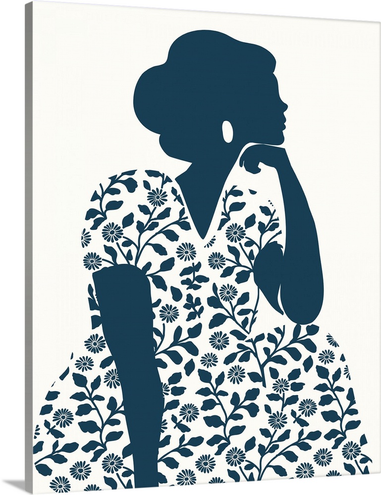 Silhouette Of A Woman In Blue