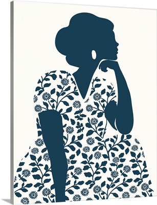Silhouette Of A Woman In Blue