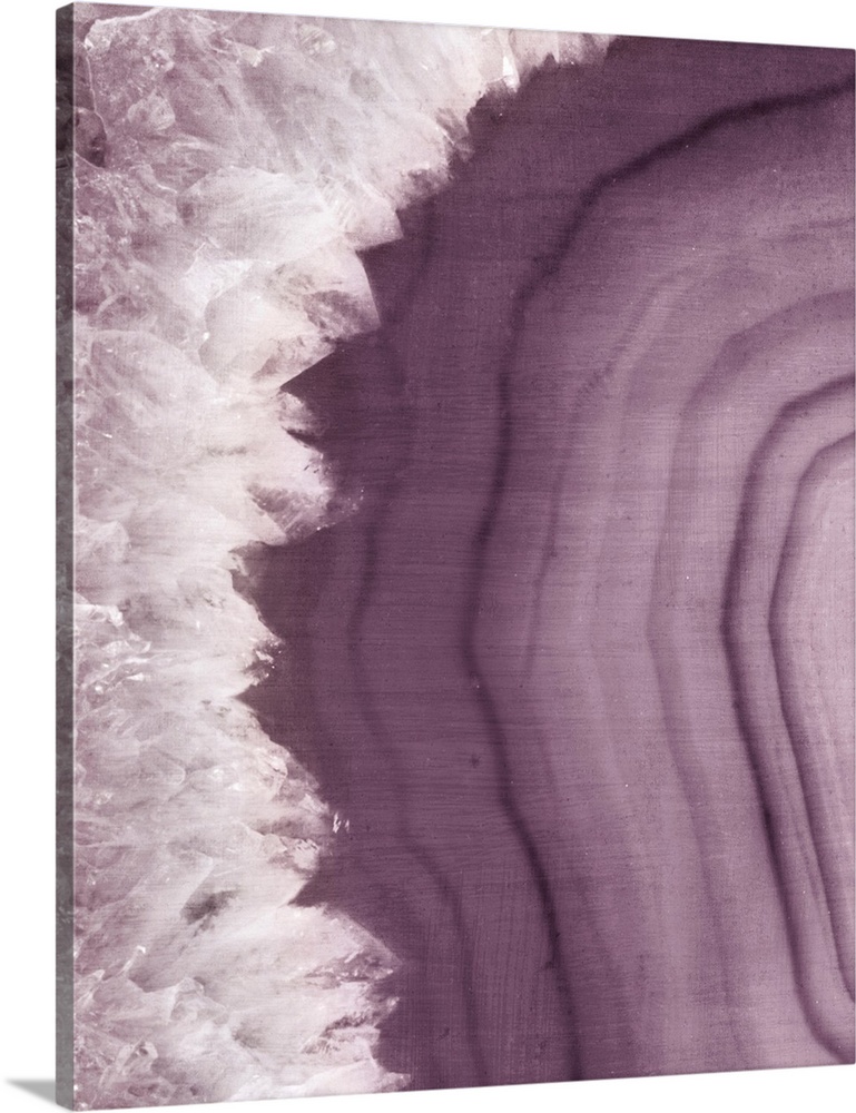 Close-up artwork of plum and white colored agate.