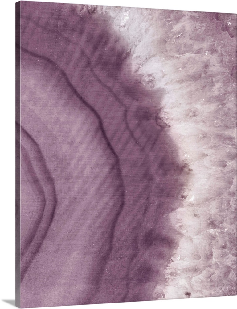Close-up artwork of plum and white colored agate.
