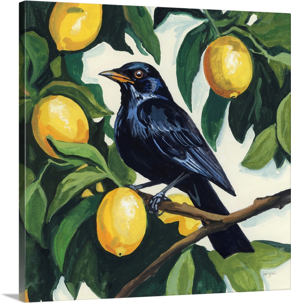 Bird With Lemon Branch