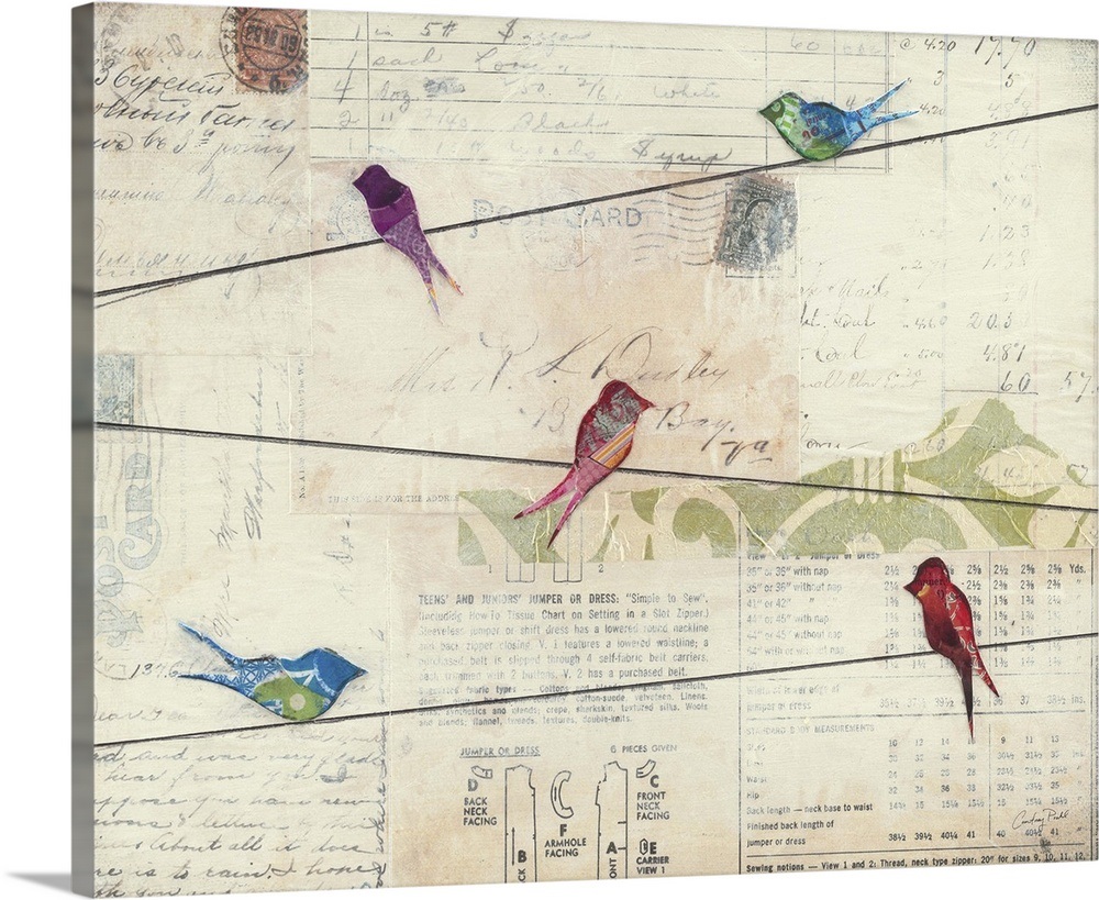 Birds on a Wire Wall Art, Canvas Prints, Framed Prints, Wall Peels