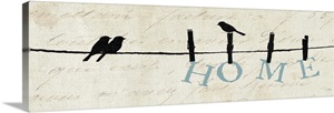 Birds on a Wire - Home on Cream image thumbnail