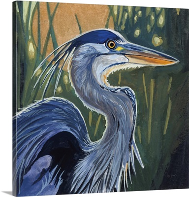 Blue Heron Backlit In Morning