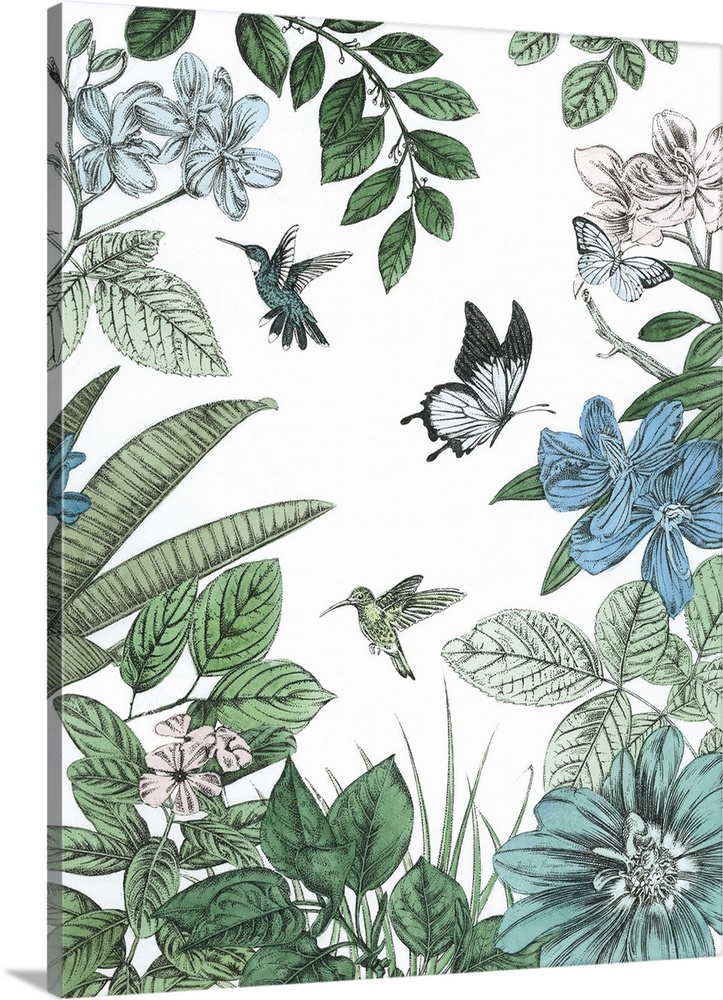 Butterflies And Flowers I