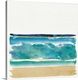 image thumbnail of Watercolor painting of the ocean and sandy beach.